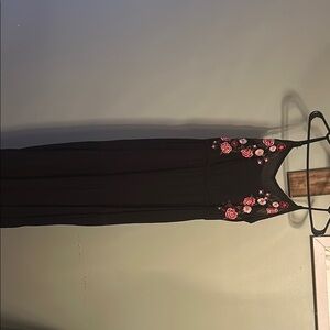 Time and Tru Black V-Neck Maxi Gown